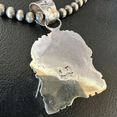 Navajo Orange Spiny Oyster Pendant Necklace | Sterling Silver | 20" | Authentic Native American Handmade | 16142