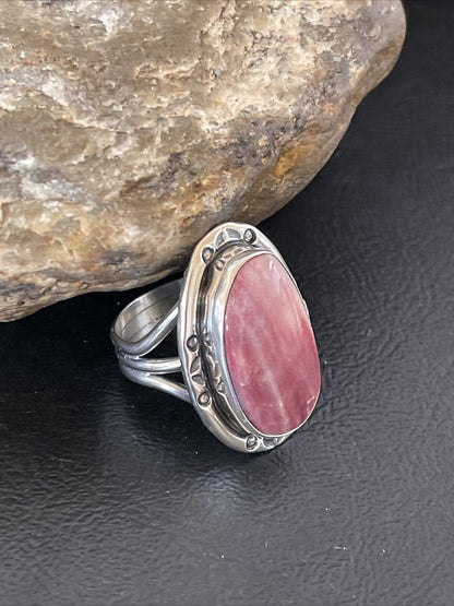Men's Navajo Turquoise Purple Spiny Oyster Ring | Sterling Silver | Sz 10.5 | Authentic Native American | 10298