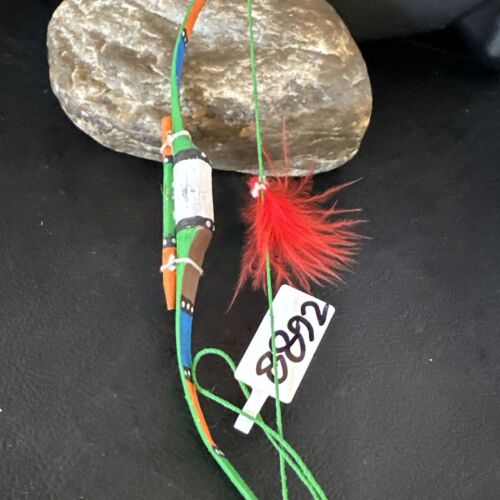 Handmade Green Bow Car Charm | 6.5" Mirror Dangler | Southwestern Jewelry | 8892