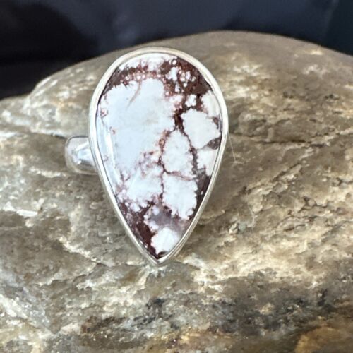 Men's & Women's Wild Horse Turquoise Ring | Navajo Sterling Silver | Sz 7 | Authentic Native American Handmade | 17284