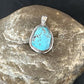 Navajo Blue Bisbee Turquoise Pendant | Sterling Silver | 1" | Authentic Native American Handmade | 17251
