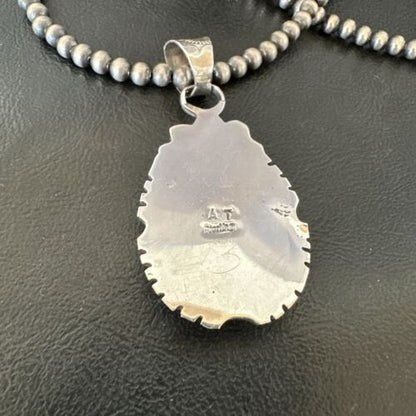 Navajo Pearls Purple Sugilite Pendant Necklace | Sterling Silver Beads | Authentic Native American Handmade | 16461