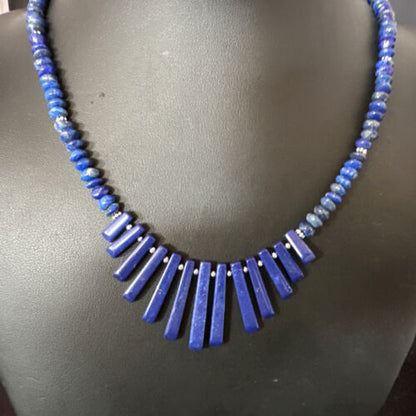 Men's Navajo Blue Lapis Necklace | Sterling Silver | 18" | Authentic Native American Handmade | 15771