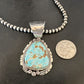 Women's Royston Turquoise Pendant Necklace | Navajo Pearls | Sterling Silver | Authentic Native American | 17063