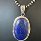 Men's Denim Lapis Lazuli Pendant Necklace | Navajo Beads | Sterling Silver | Authentic Native American Handmade | 15199