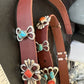 Men's Turquoise Spiny Oyster Concho Belt | Sterling Silver Navajo Tufa | Authentic Native American Handmade | 16680
