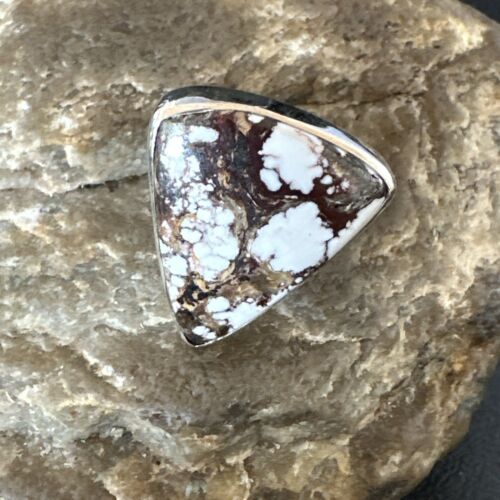 Men's & Women's Wild Horse Turquoise Ring | Navajo Sterling Silver | Sz 8 | 17352