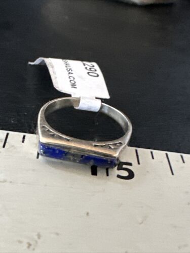 Navajo Navy Blue Lapis Inlay Ring | Sterling Silver | Sz 7 | Authentic Native American Handmade | 11290