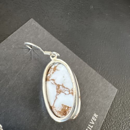 Navajo Wild Horse Turquoise Dangle Earrings | Sterling Silver | Authentic Native American Handmade | 15743