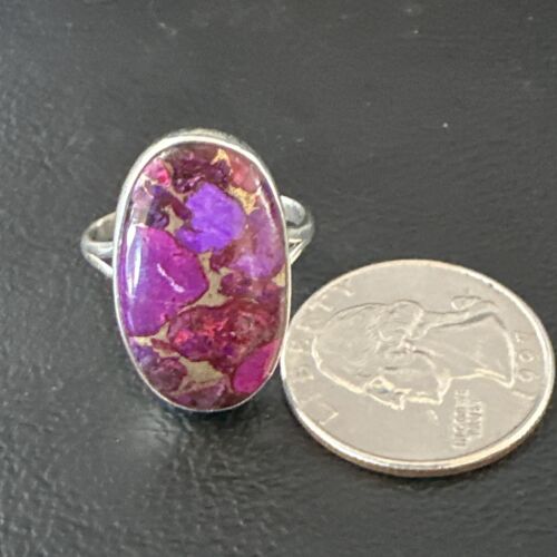 Southwestern Navajo Purple Mojave Turquoise Ring | Sterling Silver | Sz 10 | 15778
