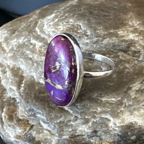 Southwestern Navajo Purple Mojave Turquoise Ring | Sterling Silver | Sz 10 | 15774