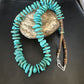 Navajo Blue Kingman Nugget Turquoise Necklace | Sterling Silver | 28" | Authentic Native American Handmade | 15290