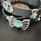 Men's Blue Kingman Turquoise Concho Belt | Sterling Silver Navajo Tufa | Authentic Native American Handmade | 16788