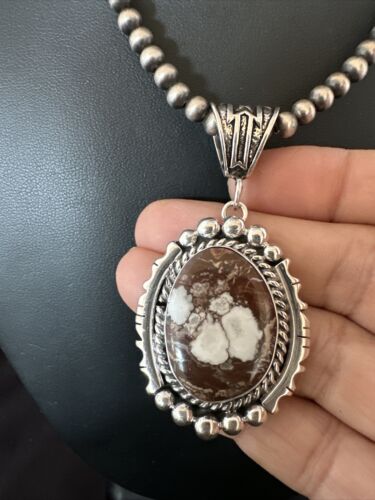 Navajo Wild Horse Necklace Pendant | Sterling Silver | Authentic Native American Handmade | 16755