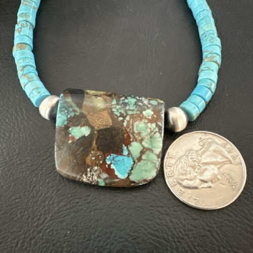 Navajo SpiderWeb Turquoise Heishi Pearls Necklace | Sterling Silver | 20" | 16912