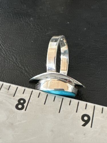 Sterling Silver Blue Kingman Turquoise Ring | Sz 10 | Authentic Native American Handmade | 17600