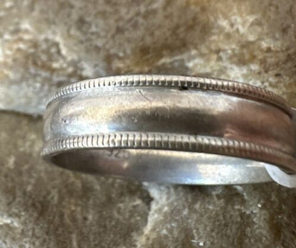 Navajo Sterling Silver Wedding Band | Sz 7.5 | Authentic Native American Handmade | 14275