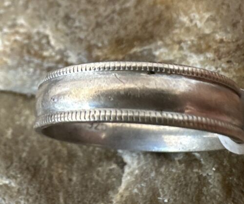 Navajo Sterling Silver Wedding Band | Sz 7.5 | Authentic Native American Handmade | 14275