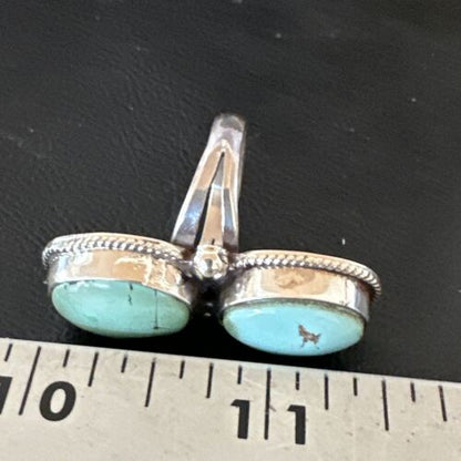 Navajo Blue Dry Creek Turquoise Multi-Stone Ring | Authentic Native American Sterling Silver | Sz 9.5 | 16737