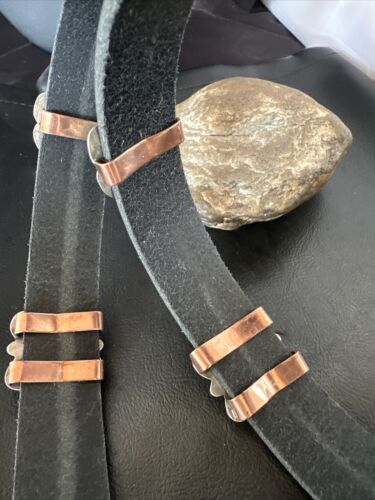 Men's Blue Kingman Turquoise Concho Belt | Sterling Silver Navajo Tufa | Authentic Native American Handmade | 16788