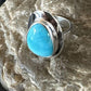 Navajo Sterling Silver Blue Kingman Turquoise Ring | Sz 8 | Authentic Native American Handmade | 17597