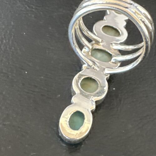 Navajo Blue Larimar Multi-Stone Ring | Authentic Native American Sterling Silver | Multi-Stone | Sz 8 | 15930