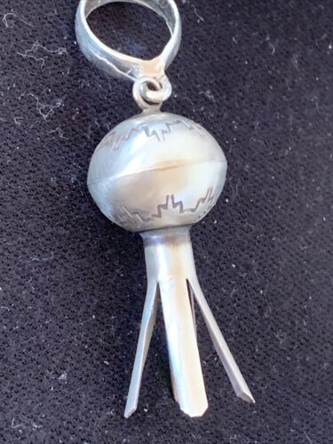 Navajo Naja Pendant | Sterling Silver | Handmade Pearls | 2.5" | Authentic Native American | 1256