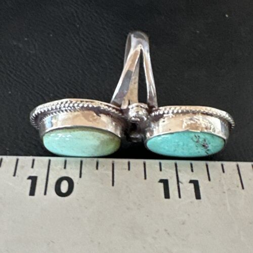 Navajo Blue Dry Creek Turquoise Multi-Stone Ring | Authentic Native American Sterling Silver | Sz 9.5 | 16738 - Masha USA