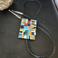 Men's Turquoise Orange Spiny Oyster Bolo Tie | Santo Domingo | Sterling Silver | 15499