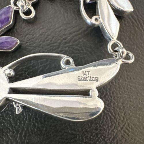 Navajo Dragonfly Purple Sugilite Necklace and Earrings Set | Sterling Silver | Native American Handmade | 16257