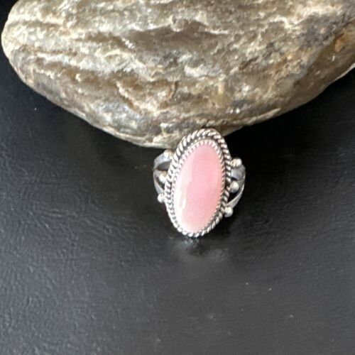 Navajo Oval Pink Conch Ring | Handmade | Sz 8 | Authentic Native American | 16047
