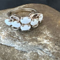 Navajo White Opal Multi-Stone Ring | Authentic Native American Sterling Silver | Multi-Stone | Sz 7 | 17157