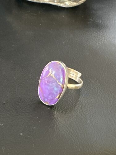 Adjustable Sterling Silver Purple Mojave Turquoise Ring | Sz 10 | 15612