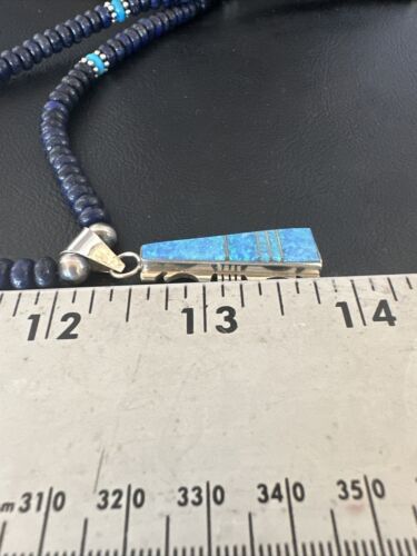 Navajo Opal, Lapis & Turquoise Pendant Necklace | Sterling Silver | Authentic Native American Handmade | 15637