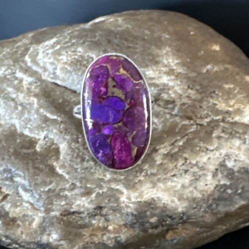 Southwestern Navajo Purple Mojave Turquoise Ring | Sterling Silver | Sz 7 | 15779