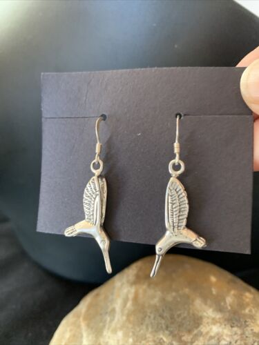 Southwestern Sterling Silver Hummingbird Earrings | 1" | 01517