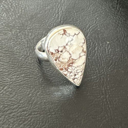 Men's & Women's Wild Horse Turquoise Ring | Navajo Sterling Silver | Sz 7 | Authentic Native American Handmade | 17357