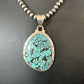 Men's Navajo Blue Spiderweb Turquoise Pendant Necklace | Sterling Silver | Authentic Native American Handmade | 16198