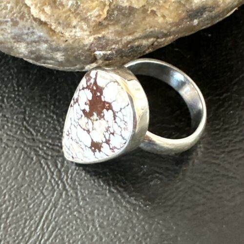 Navajo Wild Horse Turquoise Ring | Sterling Silver | Sz 7 | Authentic Native American Handmade | 17366