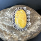 Navajo Yellow Bumble Bee Jasper Ring | Sterling Silver | Sz 9.5 | Authentic Native American Handmade | 14946