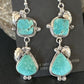 Navajo Blue Kingman Turquoise Dangle Earrings | Sterling Silver | Authentic Native American Handmade | 15185