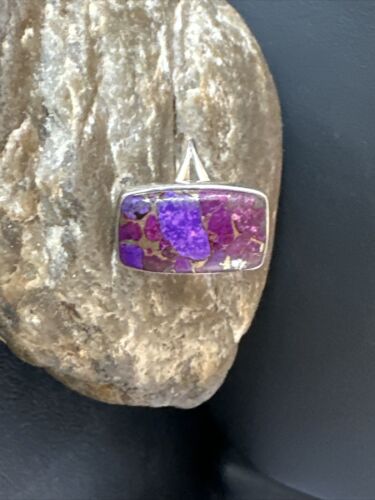 Southwestern Navajo Purple Mojave Turquoise Ring | Sterling Silver | Sz 10 | 15608