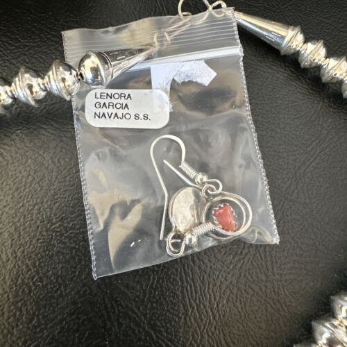 Navajo Red Coral Sterling Silver Squash Blossom Necklace | 17" | Shadowbox Naja | 16117
