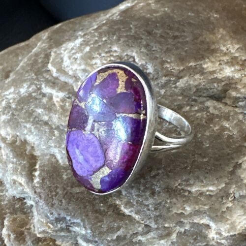Southwestern Navajo Purple Mojave Turquoise Ring | Sterling Silver | Sz 8 | 16052 - Masha USA