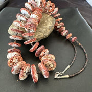 Navajo Purple Spiny Oyster Shell Graduated Necklace | Sterling Silver | 33" | Authentic Native American Handmade | 17174
