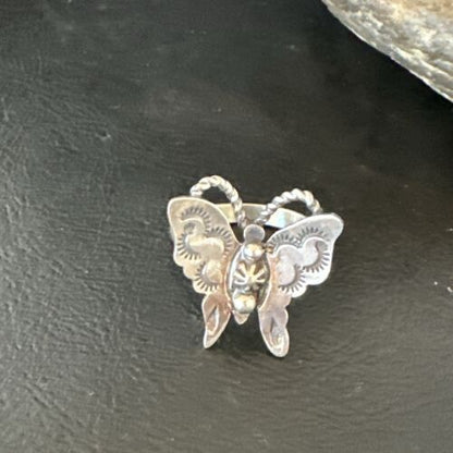 Navajo Sterling Silver Butterfly Ring | Sz 9 | Authentic Native American Handmade | 16975