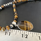 Southwestern Coffee Brown Tiger's Eye Pendant Necklace | Sterling Silver | Native American Handmade | 15867