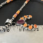 Navajo Pearls Orange Spiny Oyster Naja Pendant | Sterling Silver Necklace | Authentic Native American Handmade | 16802