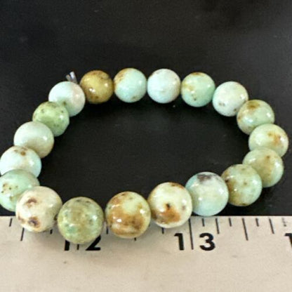 Women's Green Turquoise Stretch Bracelet | 10mm Stone | 7" | 15242