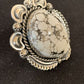 Native American Men's Navajo White Buffalo Turquoise Ring | Sterling Silver | Sz 10 | 233